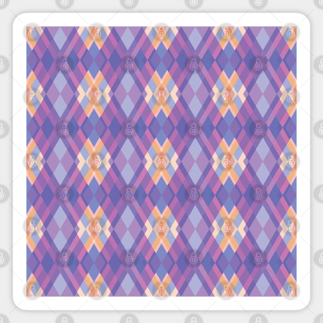 Purple and Blue Plaid Pattern Sticker by StephersMc